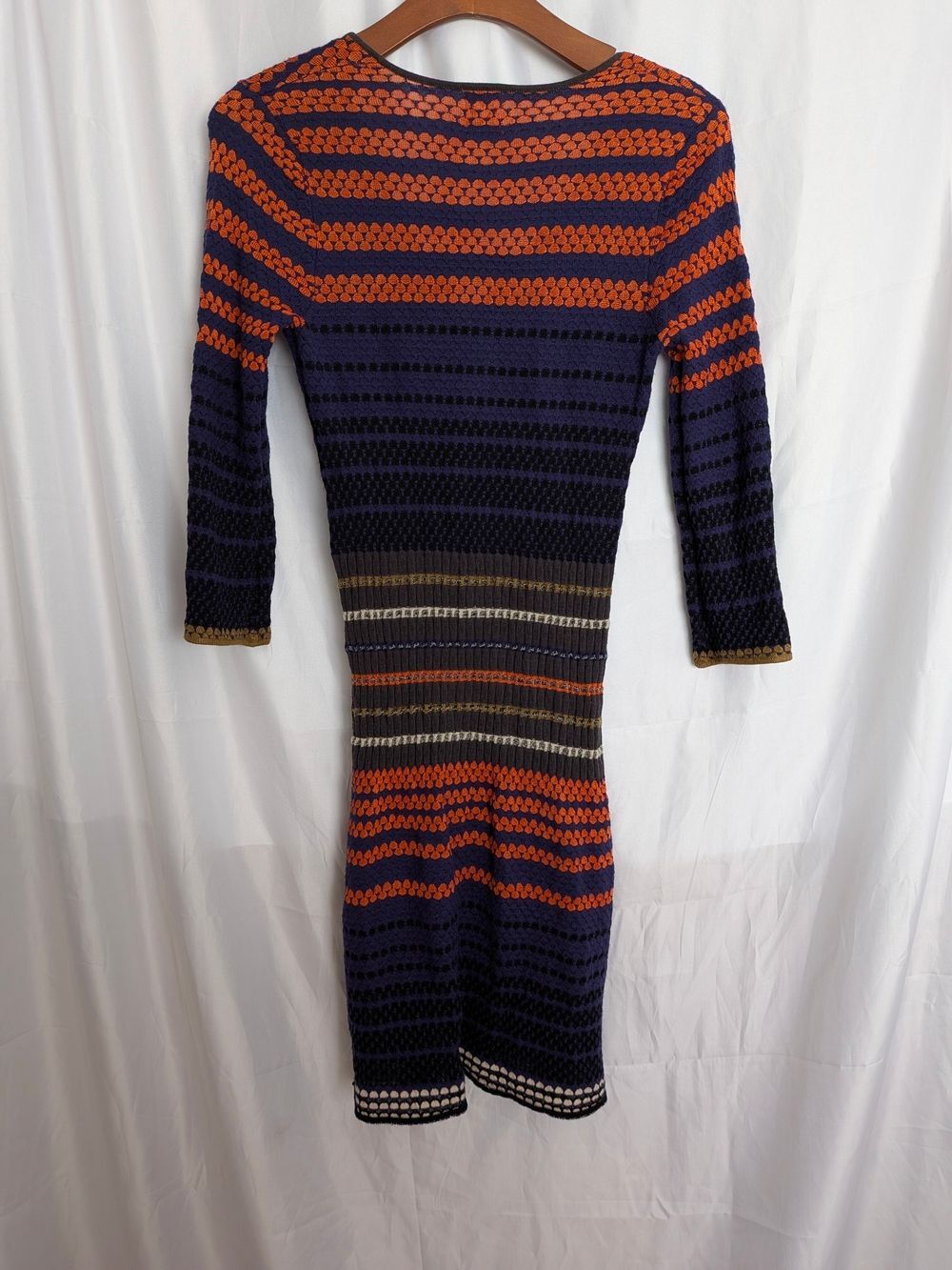 M by Missoni Purple, Orange and Brown Striped Knit Dress Size 2